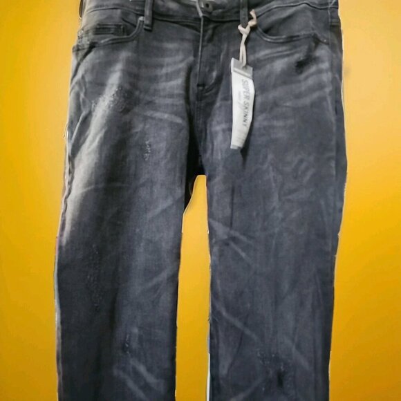 American Rag Juniors Size 11 Mid-Rise Distressed Skinny Jeans NWT CR50 Grayblack - Picture 1 of 7